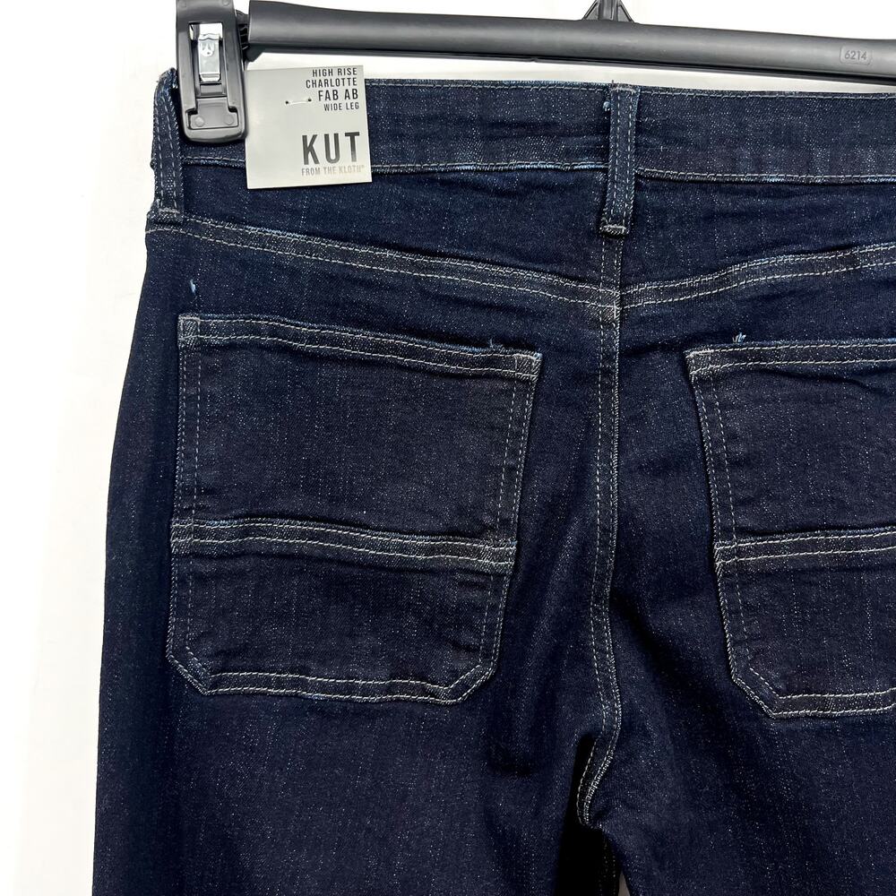 KUT FROM THE KLOTH Womens Charlotte Wide Leg Jeans Size 4 Blue Distinguished NWT - Picture 8 of 12